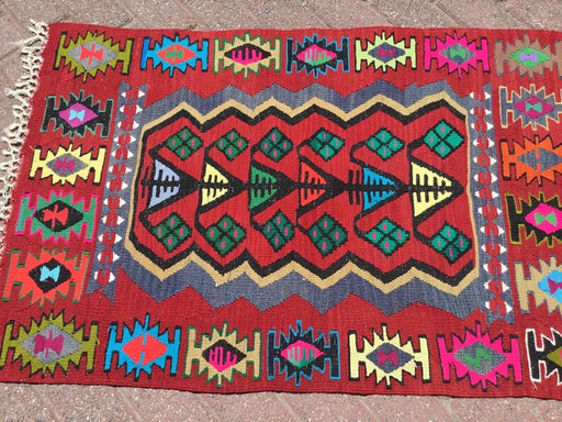 Vintage Kilim Rug 114cm x 85cm Western Turkey