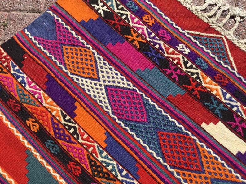 Vintage Kilim Rug 122cm x 92cm Western Turkey 45 Years Old
