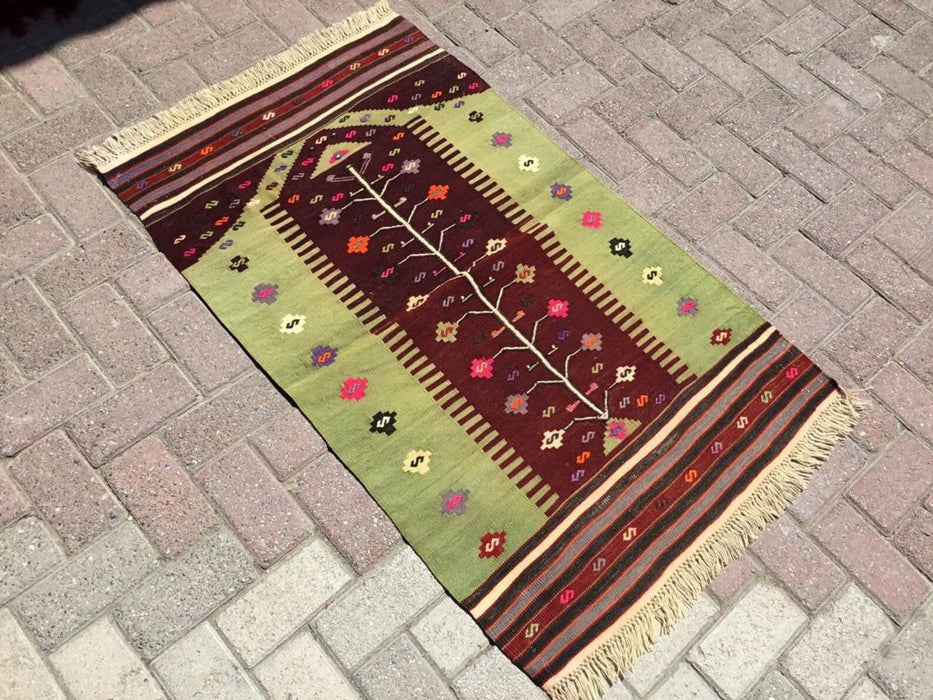 Vintage Kelim-tapijt 124 cm x 79 cm handgemaakt uit Turkije