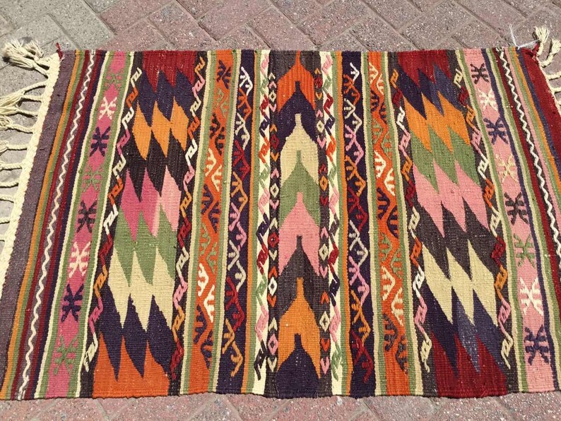 Vintage Kilim Rug 126cm x 86cm Western Turkey #207