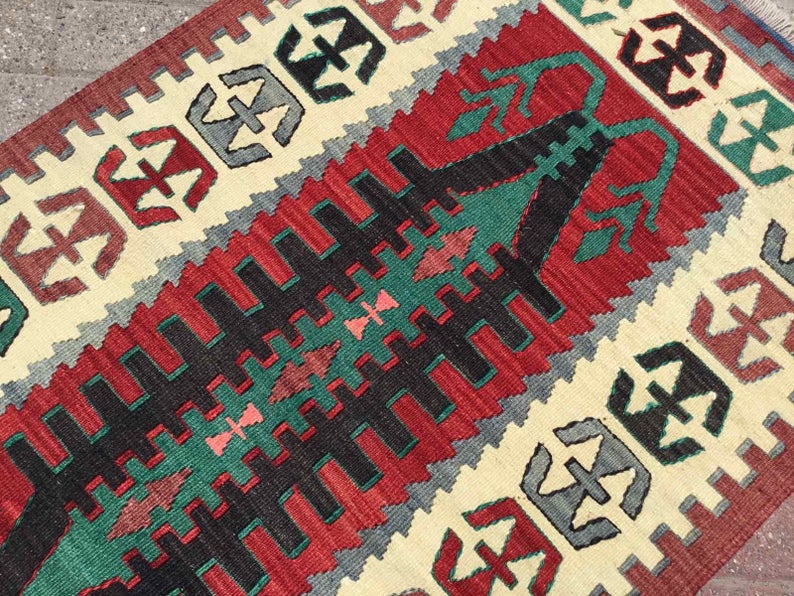 Vintage Kilim Rug 134cm x 80cm Western Turkey