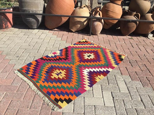 Vintage Kilim Rug 136cm x 83cm Western Turkey 45 Years Old
