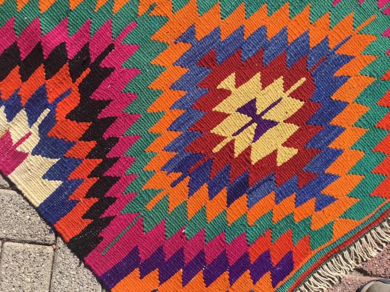 Vintage Kilim Rug 136cm x 83cm Western Turkey 45 Years Old