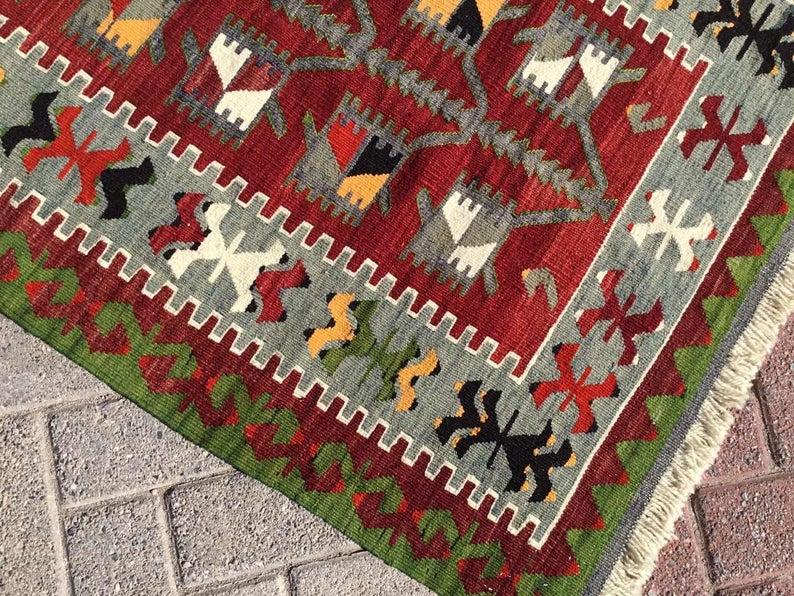 Vintage Kilim Rug 137cm x 87cm Western Turkey