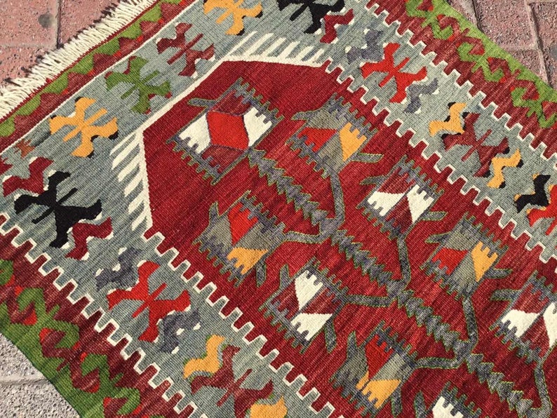 Vintage Kilim Rug 137cm x 87cm Western Turkey