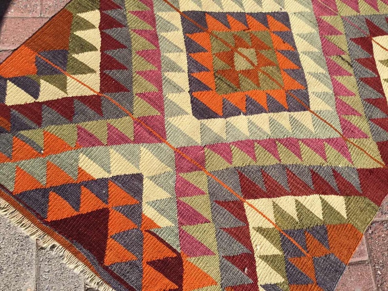 Vintage Kilim Rug 138cm x 100cm Western Turkey