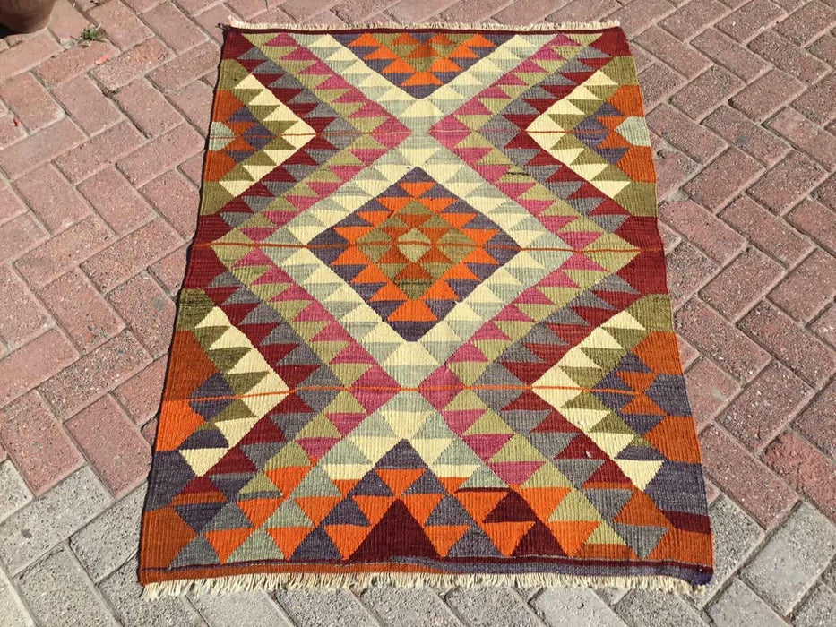 Vintage Kilim Rug 138cm x 100cm Western Turkey