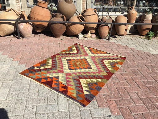 Vintage Kilim Rug 138cm x 100cm Western Turkey