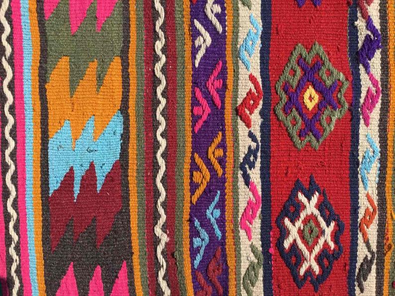 Vintage Kilim Rug 140cm x 88cm From Western Turkey