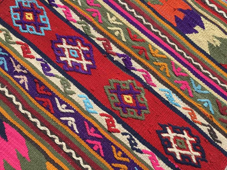 Vintage Kilim Rug 140cm x 88cm From Western Turkey