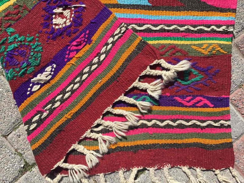 Vintage Kilim Rug 140cm x 88cm From Western Turkey