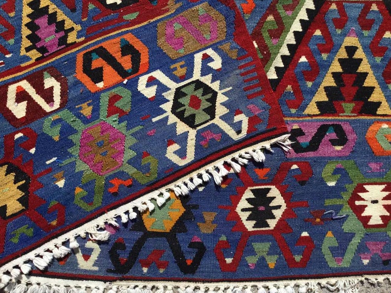 Vintage Kilim -matto 145cm X 76cm käsin kehrätty villapuuvilla