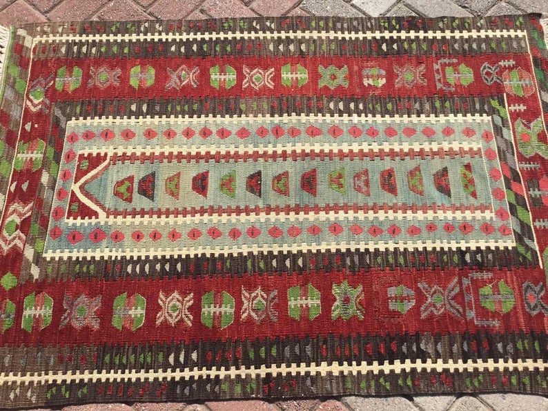Vintage Kilim Rug 145cm x 97cm Western Turkey