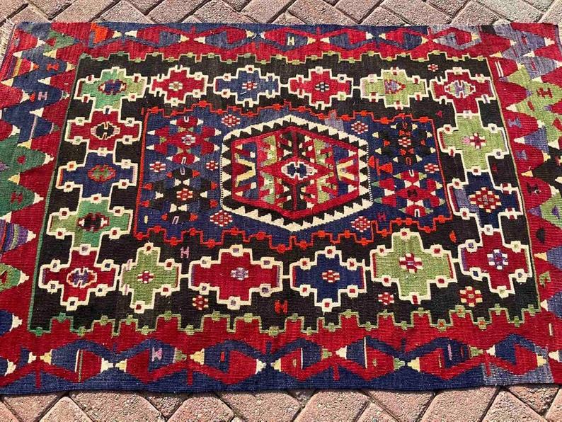 Vintage Kilim Rug 149cm x 101cm Western Turkey