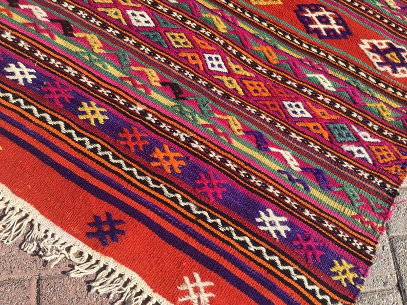 Vintage Kilim Rug 150cm x 111cm Handmade Western Turkey