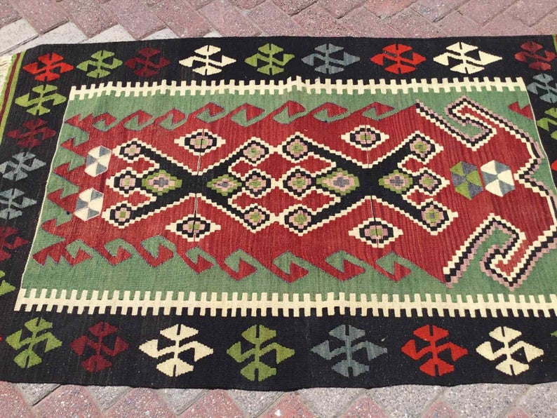 Vintage Kilim Rug 153cm x 98cm Handmade Turkey