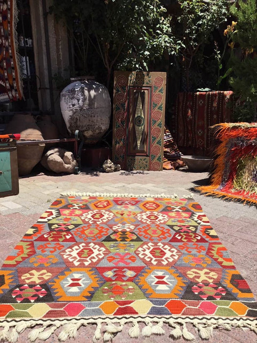 Vintage Kilim Rug 158cm x 114cm Western Turkey