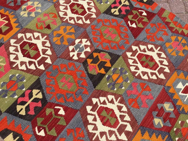 Vintage Kilim Rug 158cm x 114cm Western Turkey