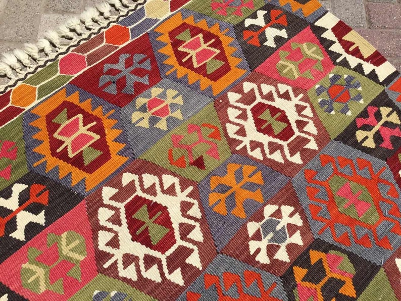 Vintage Kilim Rug 158cm x 114cm Western Turkey