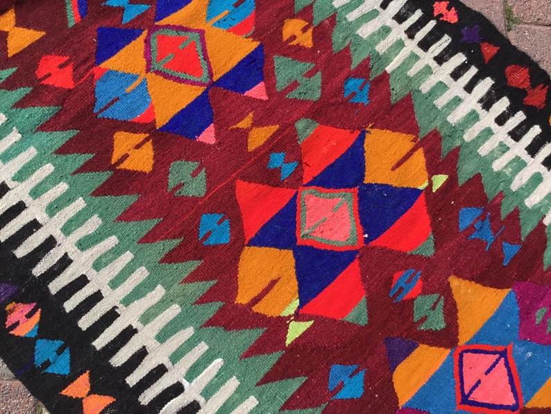 Vintage Kilim Rug 171cm x 105cm Handmade Turkish Textile