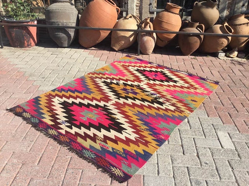 Vintage Kilim Rug 184cm x 136cm From Western Turkey