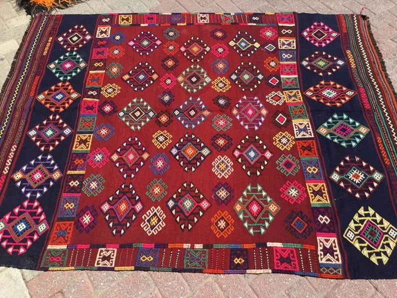 Vintage Kilim -vloerkleed 206 cm x 165 cm van Turkije