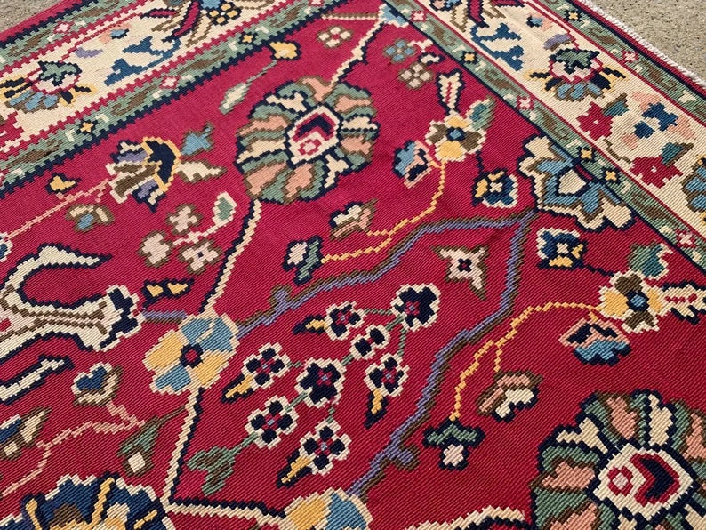Vintage Kilim Rug 229cm x 155cm Handmade Wool Cotton