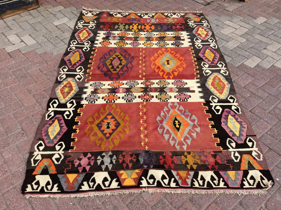 Vintage Kilim Rug 230Cm X 155Cm From Western Turkey
