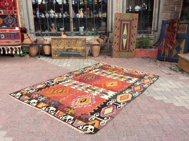 Vintage Kilim Rug 230Cm X 155Cm From Western Turkey
