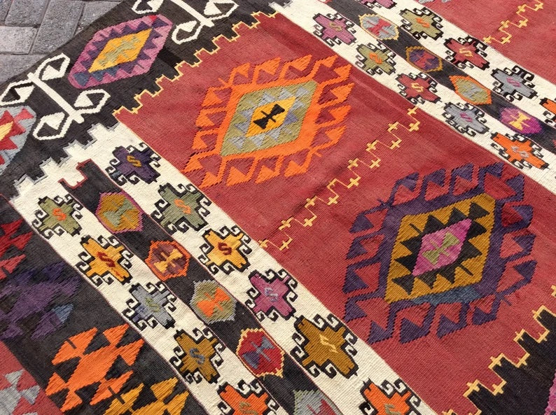 Vintage Kilim Rug 230Cm X 155Cm From Western Turkey