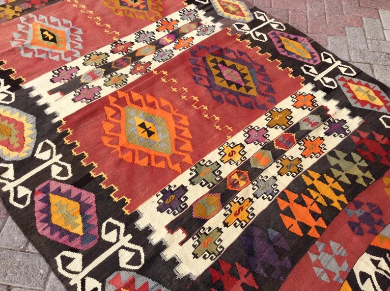 Vintage Kilim Rug 230Cm X 155Cm From Western Turkey