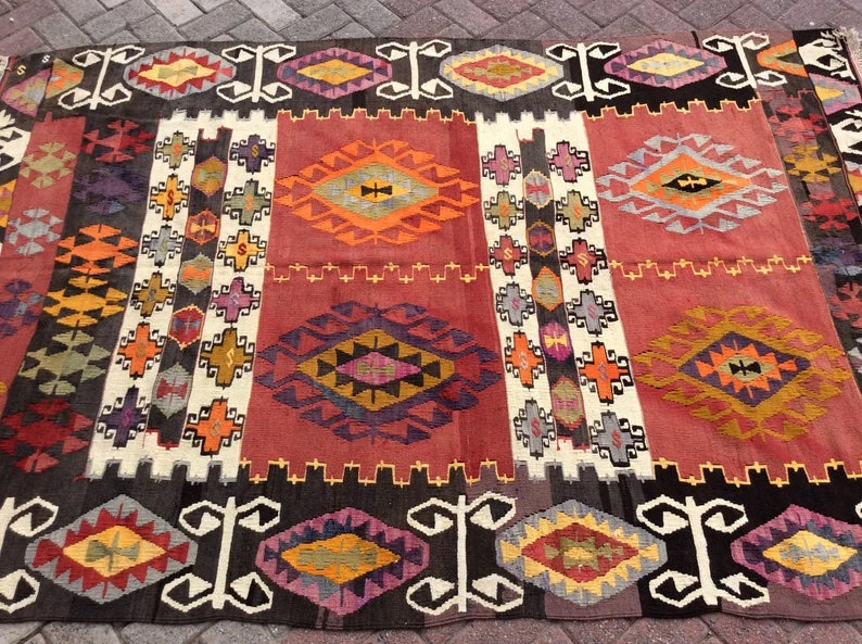 Vintage Kilim Rug 230Cm X 155Cm From Western Turkey