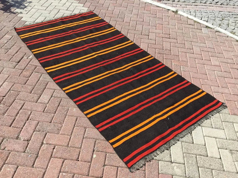 Vintage Kilim Rug 235cm x 121cm From Western Turkey