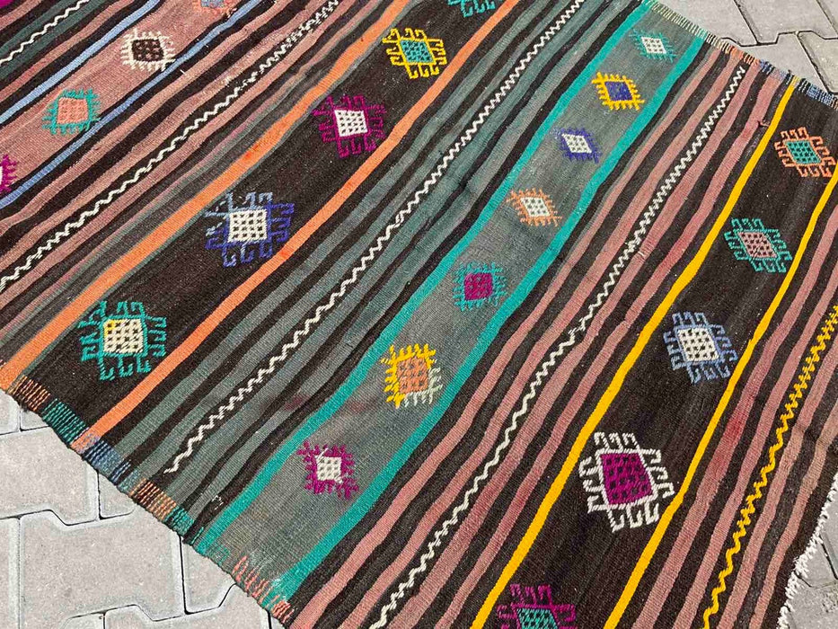 Vintage Kilim Rug 236cm x 135cm Handmade Wool Western Turkey
