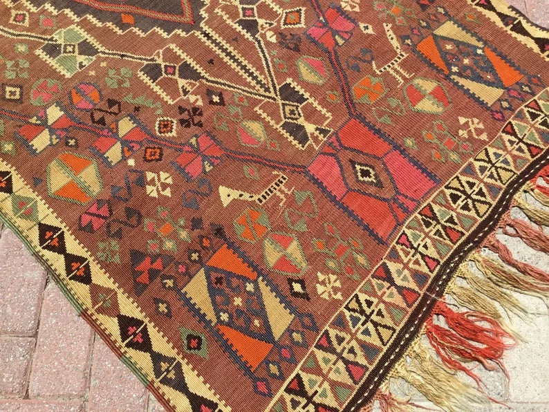 Vintage Kilim Rug 239 Cm X 116 Cm Hand Spun Wool
