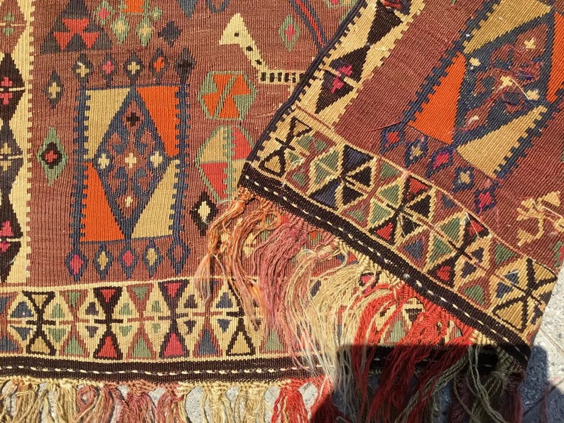 Vintage Kilim Rug 239 Cm X 116 Cm Hand Spun Wool