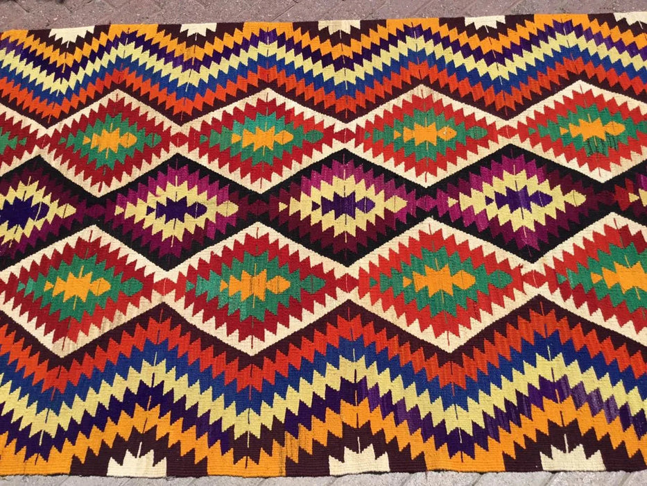 Vintage Kilim Rug 242 cm x 133 cm Hand Spun Wool