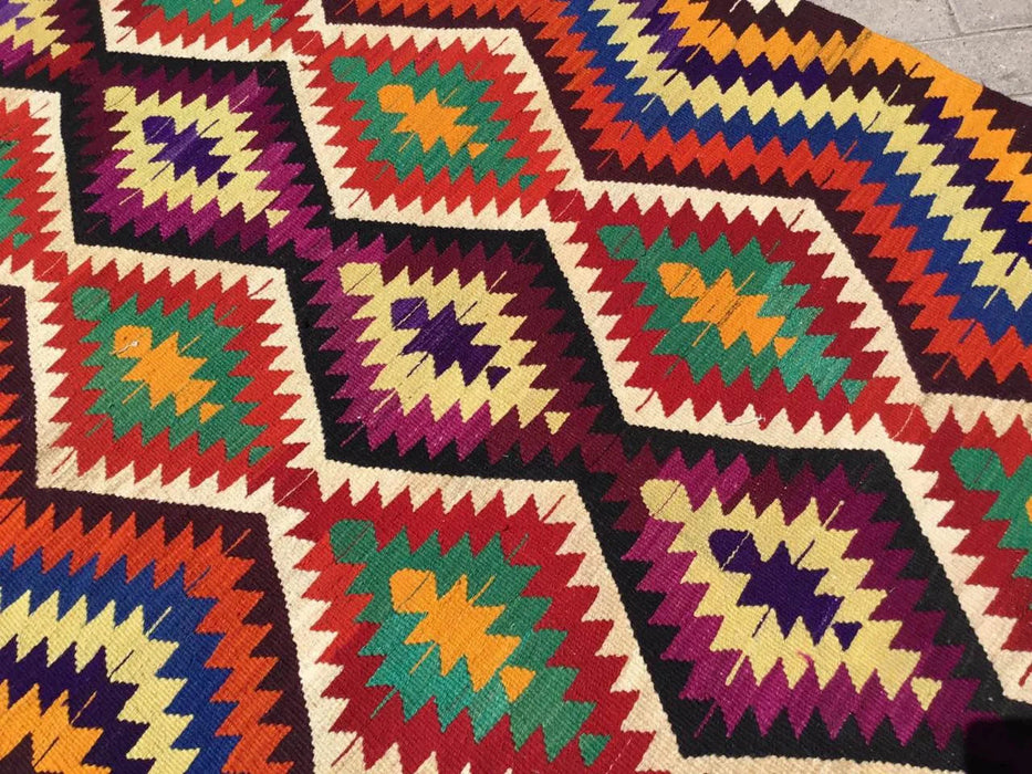 Vintage Kilim Rug 242 cm x 133 cm Hand Spun Wool
