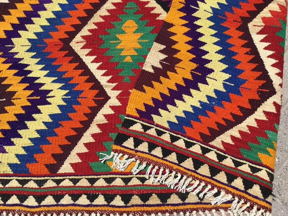 Vintage Kilim Rug 242 cm x 133 cm Hand Spun Wool
