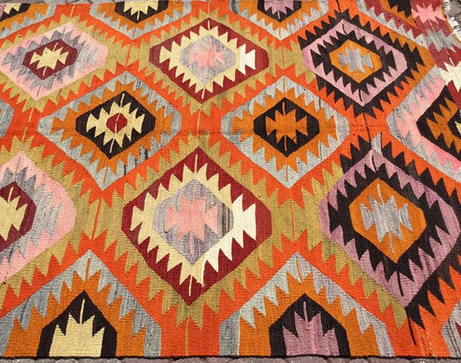 Vintage Kilim -matto 245cm x 178cm Käsintehty villapuuvilla