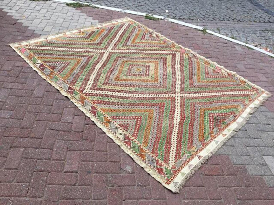 Vintage Kilim -matto 249cm X 195cm Itä-Turkista