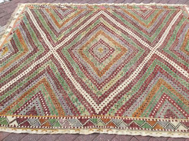 Vintage Kilim -matto 249cm X 195cm Itä-Turkista