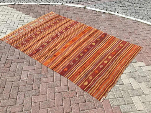 Vintage Kilim Rug 251cm x 147cm From Turkey