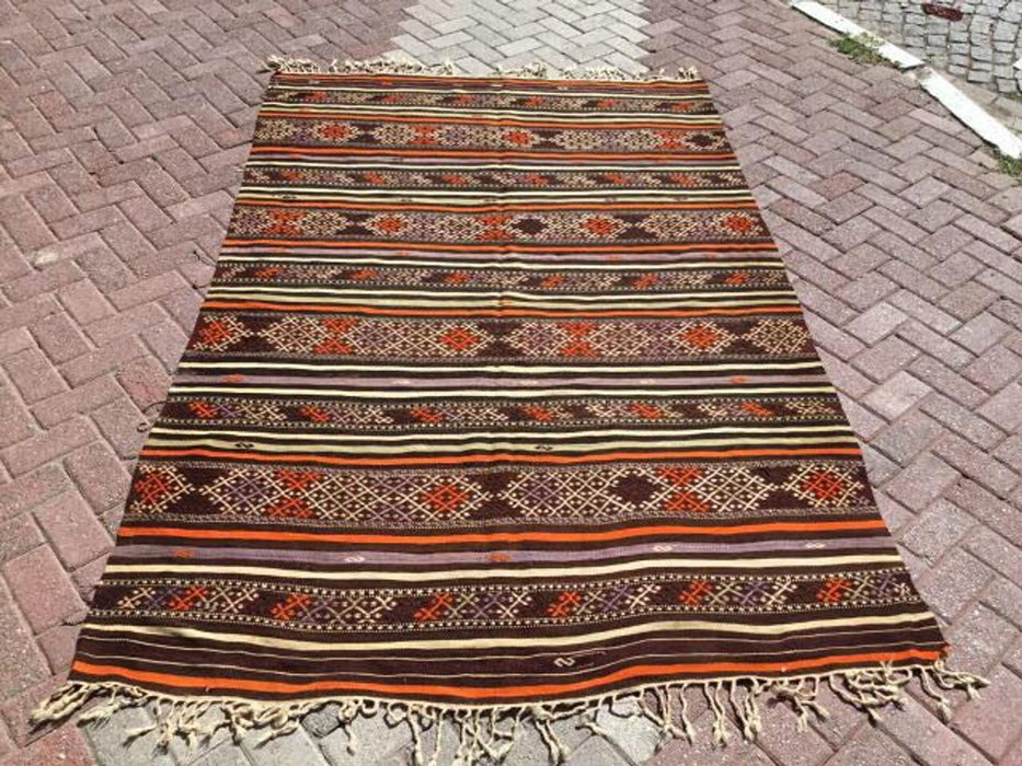 Vintage Kilim Rug 251cm x 162cm Made in Turkey