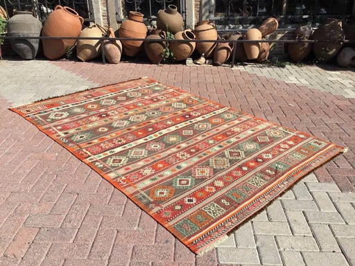 Vintage Kilim Rug 255cm x 161cm Handmade Turkish Wool