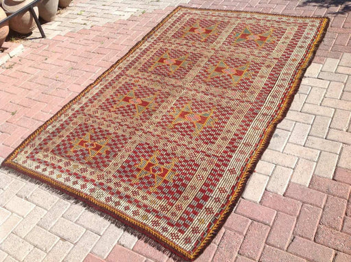 Vintage Kilim Rug 256cm x 165cm håndlaget i det østlige Tyrkia