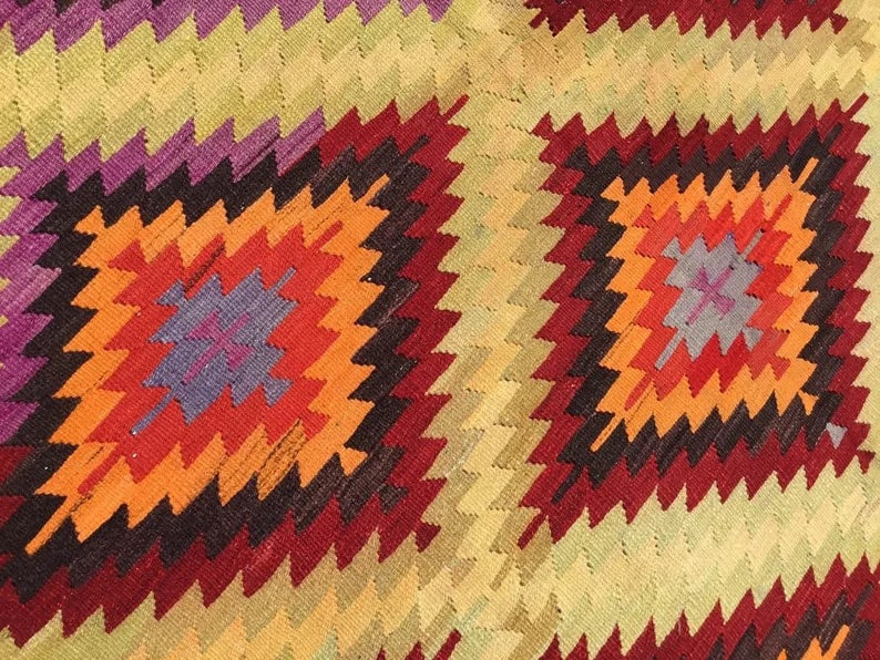 Vintage Kilim Rug 257 cm x 170 cm Handcrafted Wool Cotton
