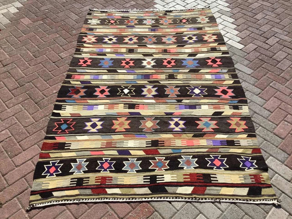 Vintage Kilim Rug 262cm x 167cm Handwoven Wool