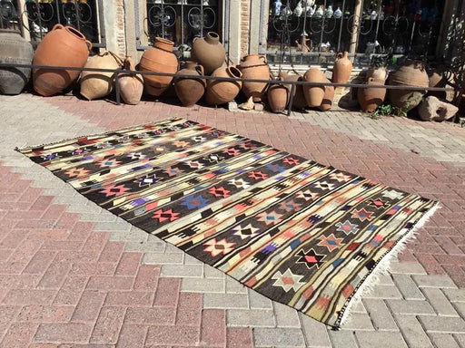 Vintage Kilim Rug 262cm x 167cm Håndvevd ull