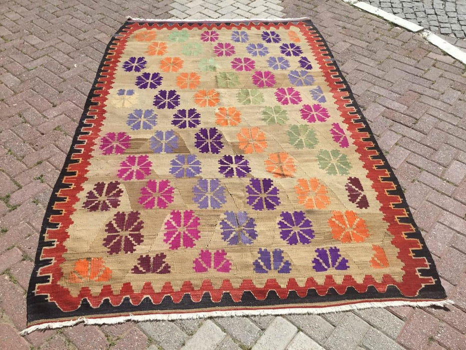 Vintage Kilim Rug 267cm x 171cm Handwoven from Turkey